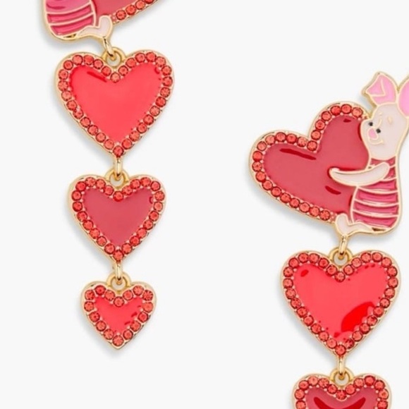Baublebar Disney Piglet Vertical Heart Drop Earrings NWT Valentine’s Day - Picture 2 of 5